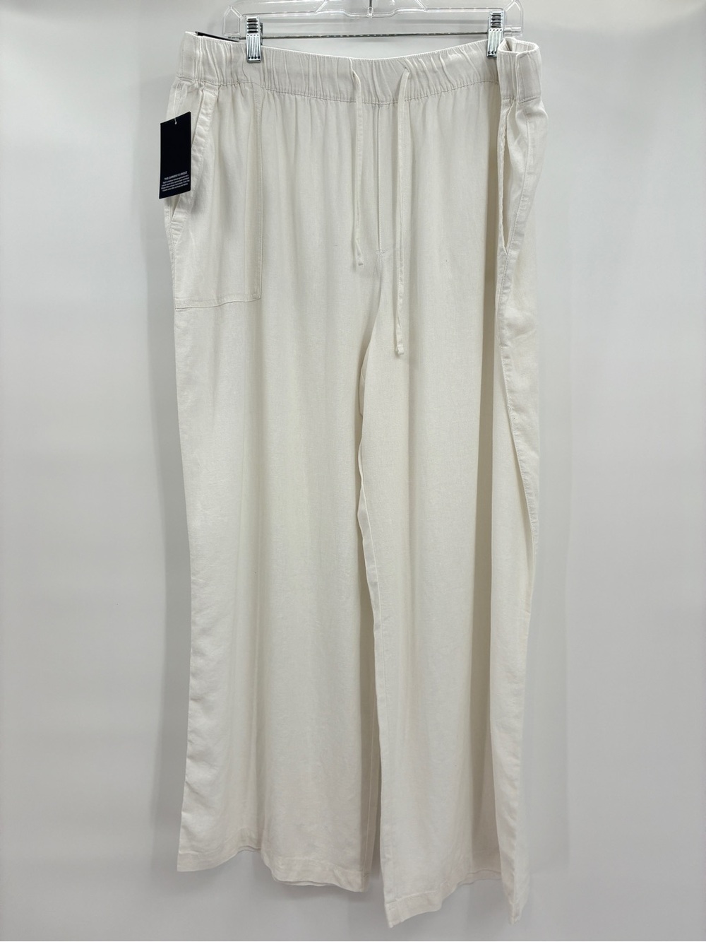 Gap Women’s Linen Blend Wide Leg Elastic Pull-On Coastal Preppy Pants XXL NWT